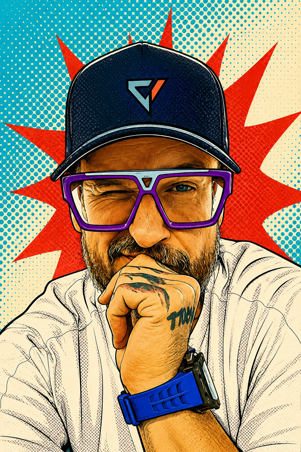 Stilisiertes Pop-Art-Portrait von Cornell van Setzchen